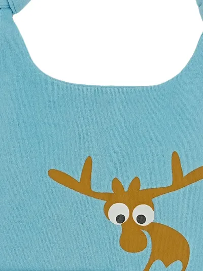 Eggkids Baby Mütze Elch Motiv Blau Baumwolle Kindermütze Knoten