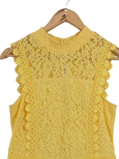 Dorothy Perkins Damen festliches Kleid Spitze Gelb Gr. 38 Elegant