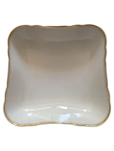 Bareuther Bavaria Dessertschüssel Schale Weiß Goldrand Klassisch Porzellan