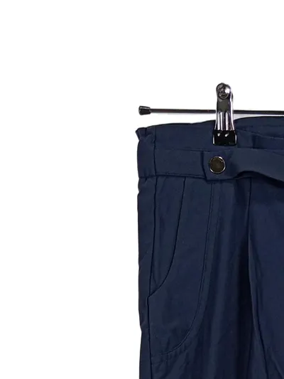 comma Damen Stoffhose Gr. 38 Blau Casual Uni Raffungen Zierknöpfe