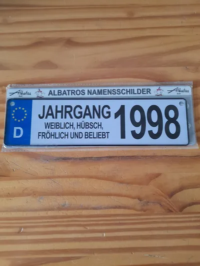 Albatros Blechschild Namensschild Jahrgang 1998 Weiblich Retro Deko