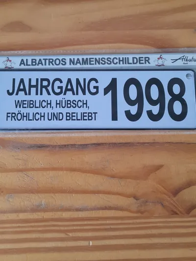 Albatros Blechschild Namensschild Jahrgang 1998 Weiblich Retro Deko