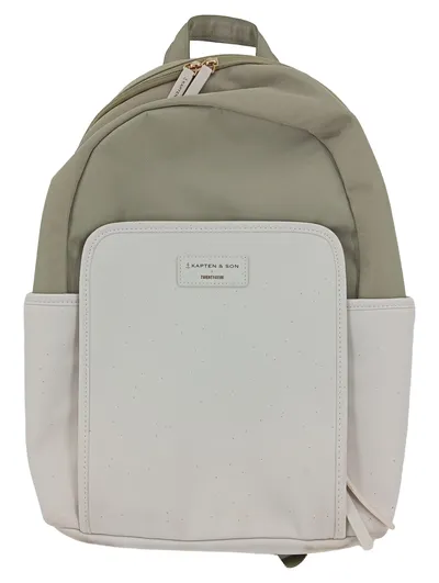 Kapten & Son x Twenty4Tim Rucksack Mintgrün Weiß Vegan Leder 44cm