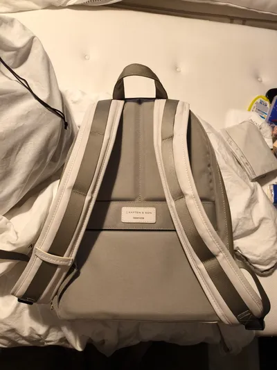 Kapten & Son x Twenty4Tim Rucksack Mintgrün Weiß Vegan Leder 44cm