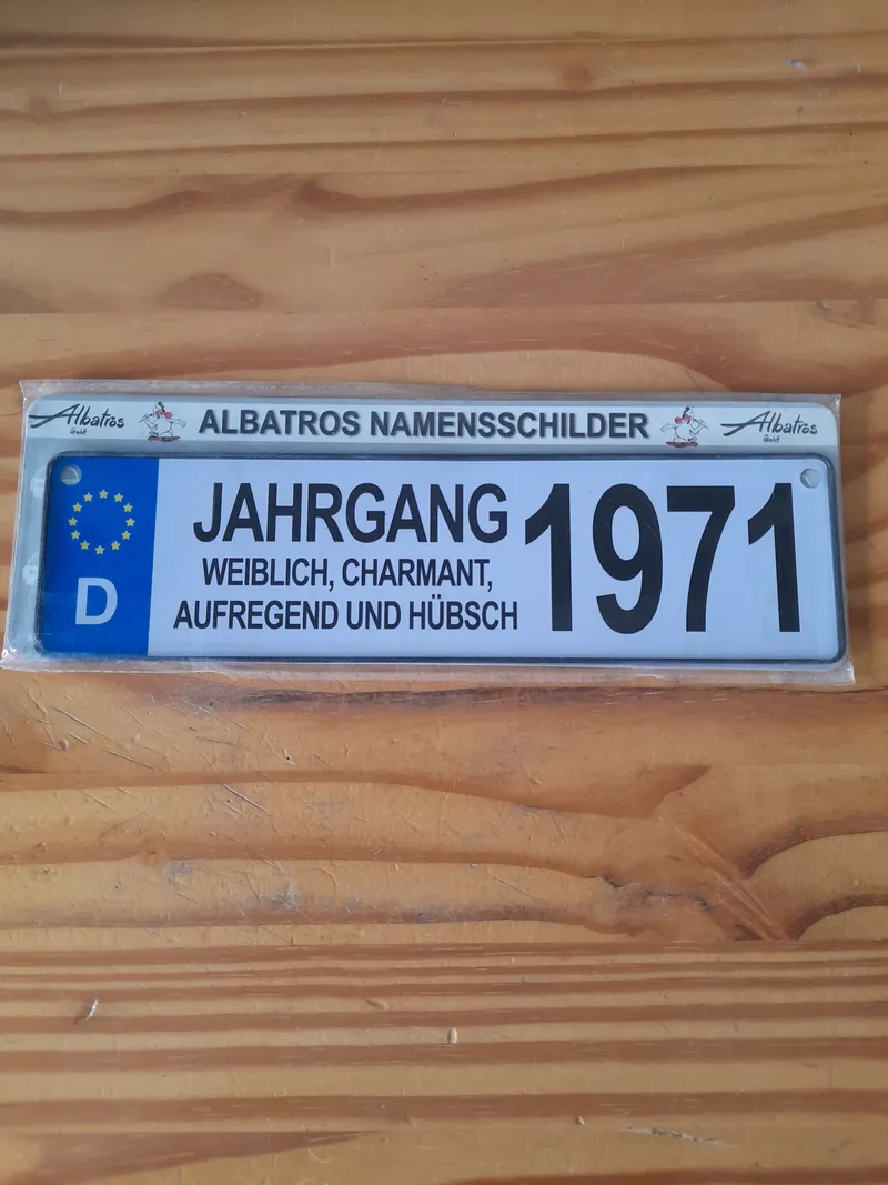 Albatros Blechschild Jahrgang 1971 Weiblich Retro Mehrfarbig Namensschild 2