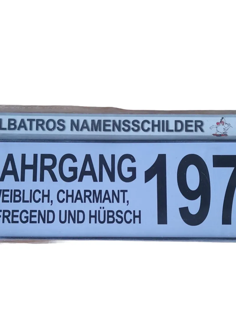 Albatros Blechschild Jahrgang 1971 Weiblich Retro Mehrfarbig Namensschild 5