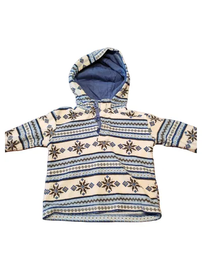 OKAY Kinder Fleecepullover Kapuze Gr. 74 Mehrfarbig Norwegermuster