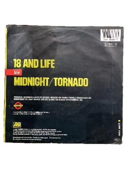 Skid Row - 18 And Life 7" Vinyl Single Atlantic Records Rock 2
