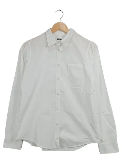 Marc O'Polo Hemdbluse Damen Gr. 38/M Weiß Baumwolle Klassisch