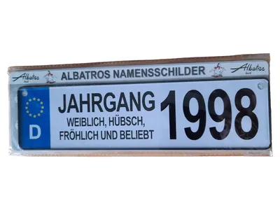 Albatros Blechschild Namensschild Jahrgang 1998 Weiblich Deko Retro Metall