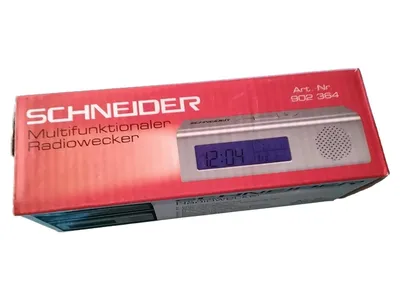 Schneider Multifunktionaler Radiowecker 902 364 Silber LED Taschenlampe