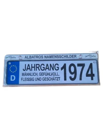 Albatros Dekoschild Blechschild Jahrgang 1974 Geburtstag Geschenk Retro