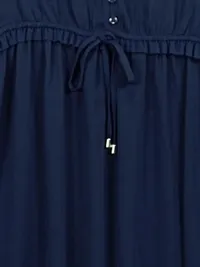 ABOUT YOU Damen Blusenkleid Gr. 36 Blau V-Ausschnitt Bindegürtel 3