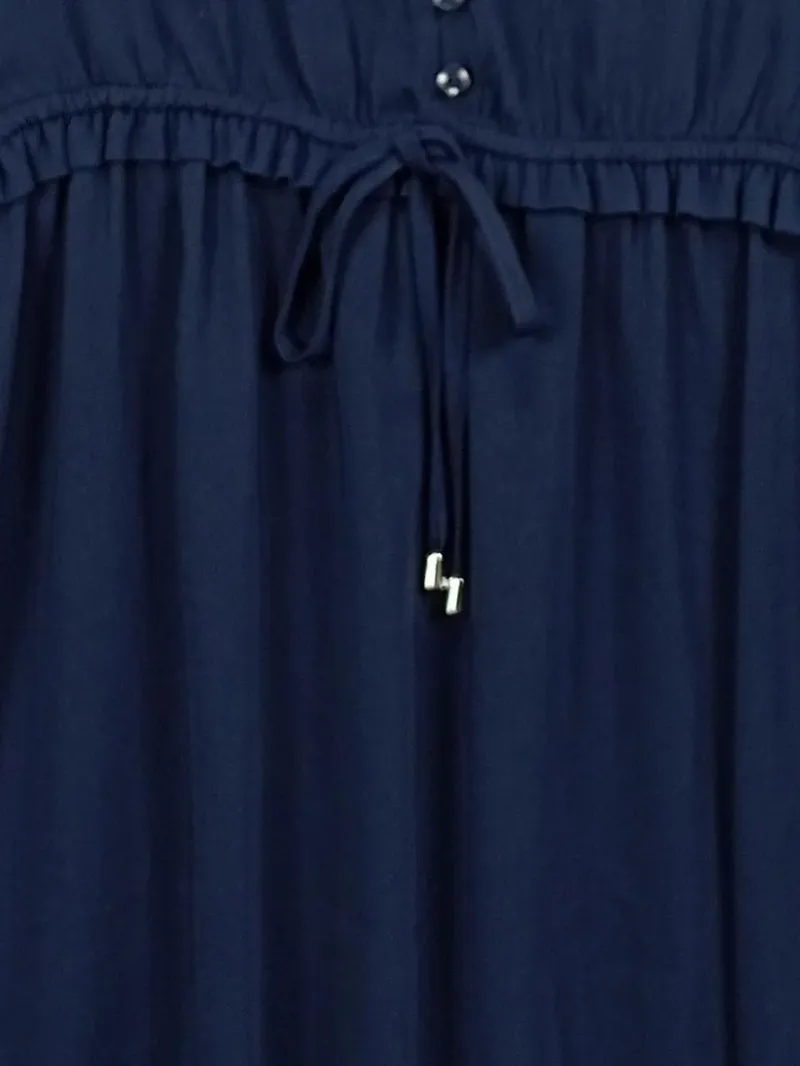 ABOUT YOU Damen Blusenkleid Gr. 36 Blau V-Ausschnitt Bindegürtel 3