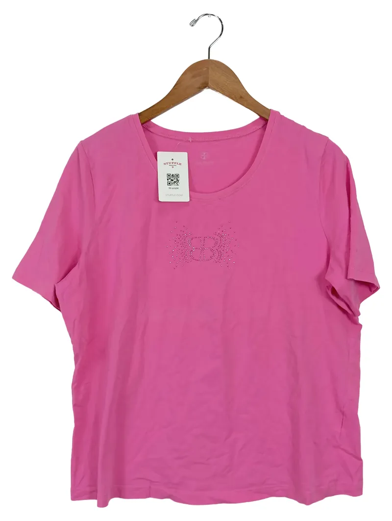 Basler Damen T-Shirt Gr. 40/L Pink Casual mit Strasssteinen 1
