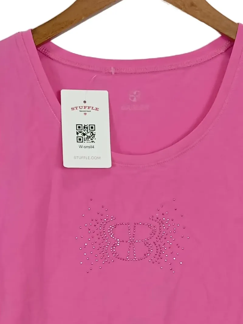 Basler Damen T-Shirt Gr. 40/L Pink Casual mit Strasssteinen 2