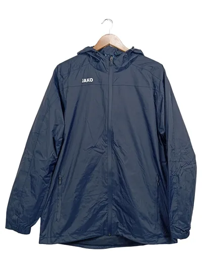 JAKO Trainingsjacke Herren Blau Gr. 50/L Sport Kapuze Reißverschluss