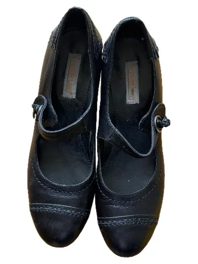 Van der Laan Damen Mary Jane Pumps Schwarz Leder Gr. 39 Vintage