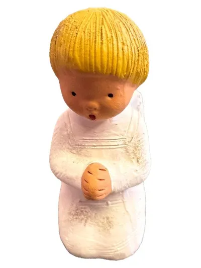 Jullar Singer Engel Figur betend 15cm Weiß Traditionell Dekofigur Weihnachten