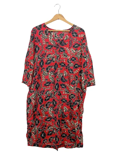 Masai Freizeitkleid Damen Rot Gr. 36/S Viskose Blumenmuster Casual