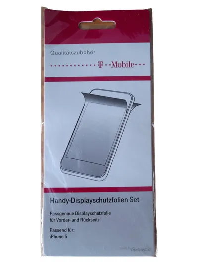 T-Mobile Displayschutzfolie Set iPhone 5 Transparent Vorder- Rückseite