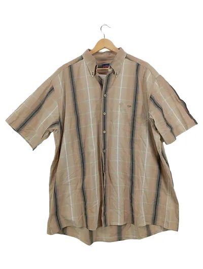 CASAMODA Sports Herren Kurzarmhemd kariert Beige Gr. XXL Baumwolle
