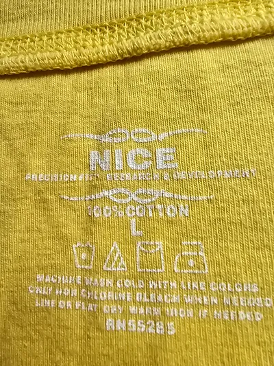 NICE Damen T-Shirt Gelb Gr. 40/L Casual Baumwolle