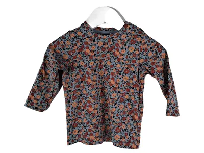 NAME IT Baby Langarmshirt Blumenmuster Gr. 74 Blau Mädchen Bio-Baumwolle