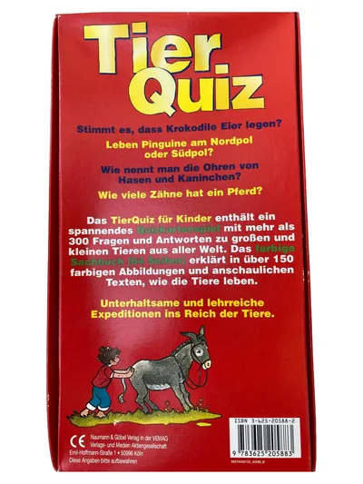 Tier Quiz Quizkarten 300 Fragen Antworten + Sachbuch Kinder Lernspiel Tiere