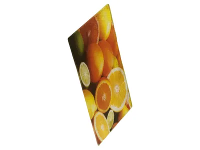 TRI Schneidebrett Glas Mehrfarbig Zitrusfrüchte 31x21 cm Küchenbrett Platte