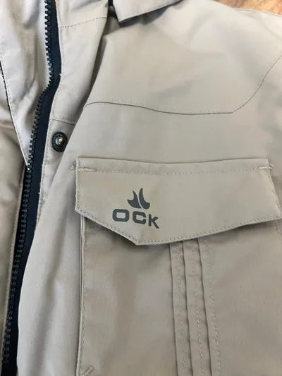 OCK Herren Outdoorjacke Gr. 38/M Beige Kapuze Winterjacke