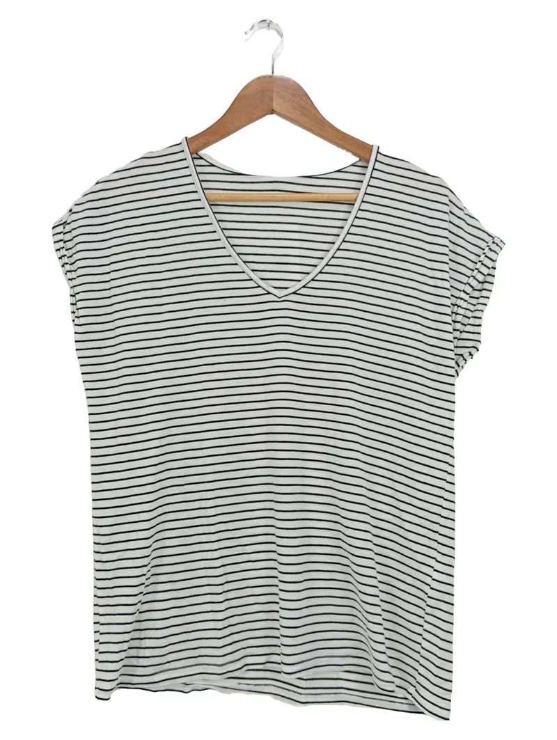 Aware by VERO MODA Damen T-Shirt Gestreift Mehrfarbig Gr. 36/S 1