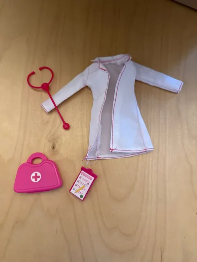 Barbie Puppenkleidung Arztkittel Doktorkittel Weiß Zubehör Stethoskop