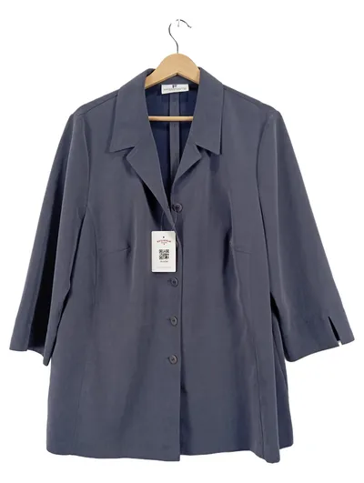 Frankenwälder Damen Blazer Gr. 46 Grau Klassisch Business Jacke