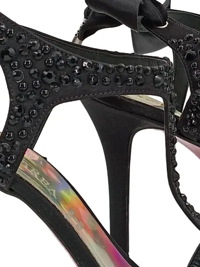 Altramarea Damen Sandaletten Gr. 37 Schwarz Elegant Strass Schleife High Heels