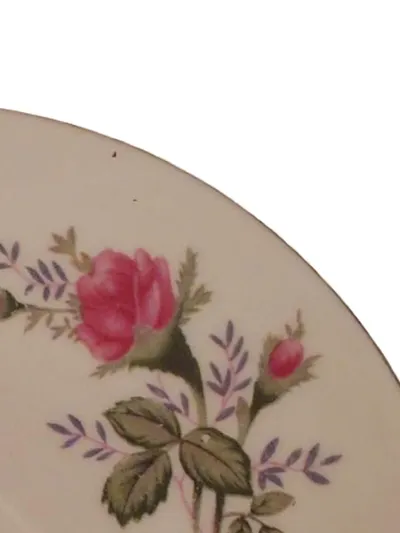 Hebei Porcelain Untertasse 01 Rosen Blumenmuster Weiß 13,5 cm Porzellan