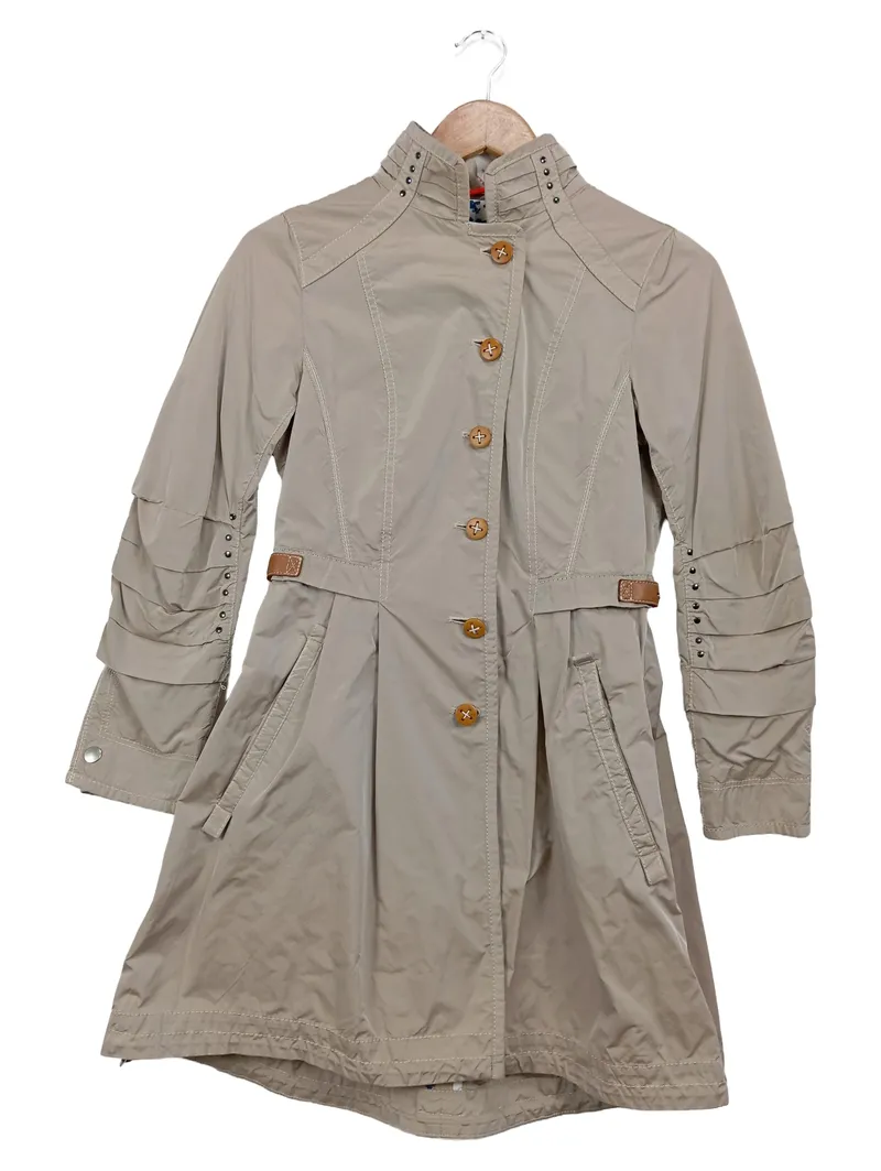 Cinque Übergangsmantel Damen Gr. 34 Beige Elegant Trenchcoat Optik 1