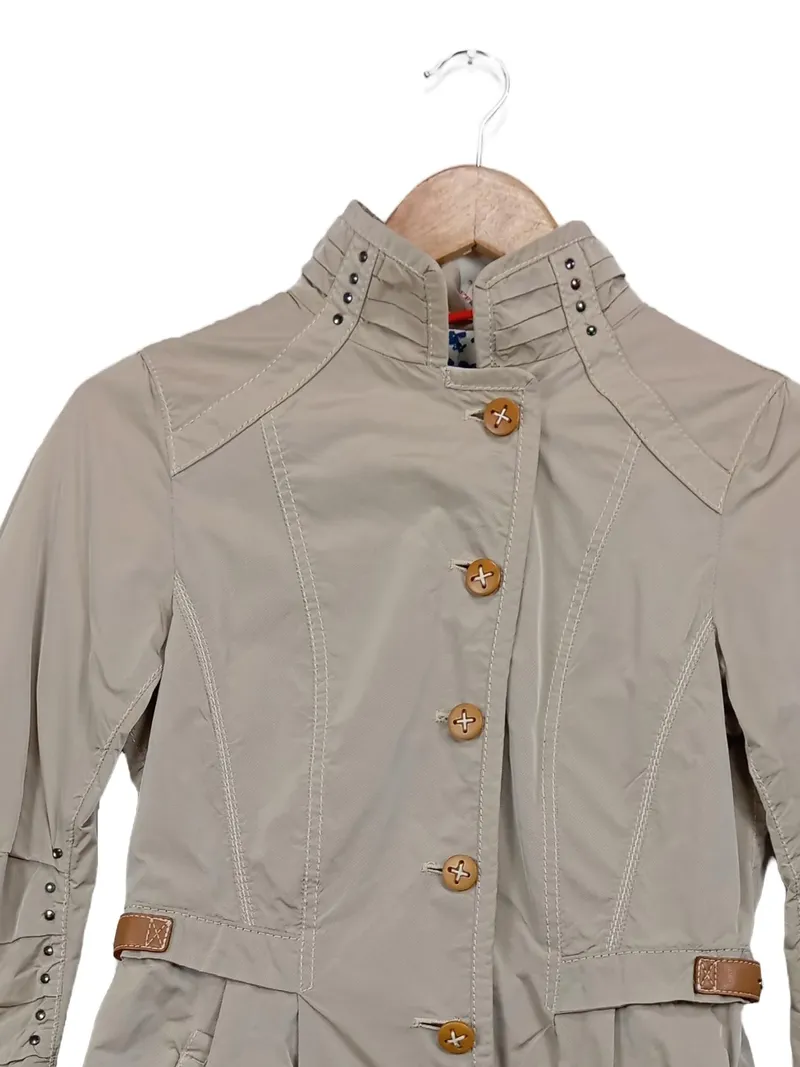 Cinque Übergangsmantel Damen Gr. 34 Beige Elegant Trenchcoat Optik 2
