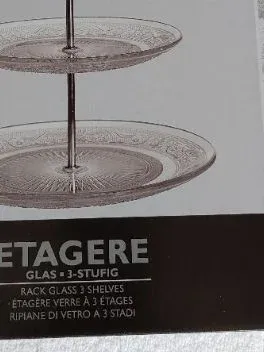 DEPOT Etagere 3-stufig Glas Metall Modern Transparent H34cm Servierplatte