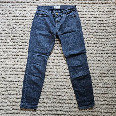 Current/Elliott Damen Jeans Skinny Fit Gr. 36 Grau Animal-Print Muster