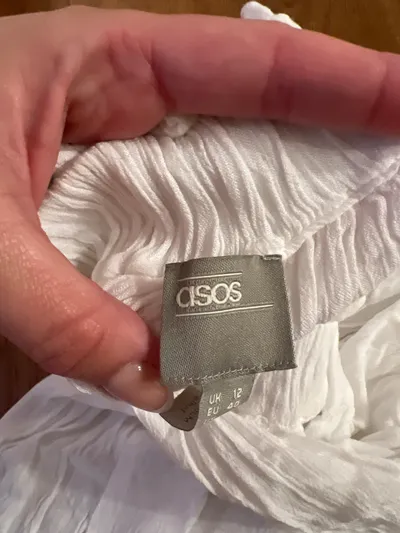ASOS Damen Wickelrock Maxirock Weiß Gr. 40/L Viskose Casual