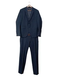 Cinque Herren Anzug Gr. 50 Blau Kariert Wolle Business Elegant 1