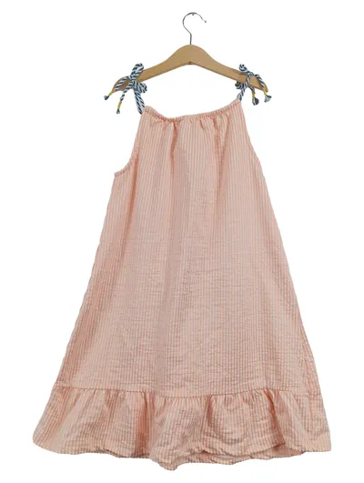 Vince Camuto Kinder Sommerkleid Gr. 152 Casual Mehrfarbig Gestreift Rüschen