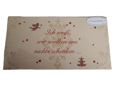 Perleberg Adventskalender Gutschein Geschenkkuvert Beige Weihnachtlich Engel