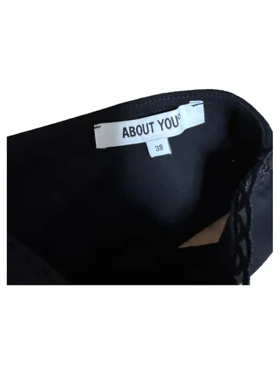 ABOUT YOU Damen Sommerkleid Gr. 38 Schwarz Spitze V-Ausschnitt