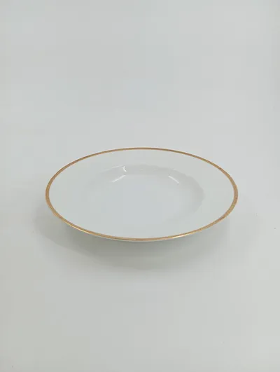 Bavaria Dessertschüssel Porzellan Weiß Goldrand Klassisch 25cm