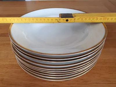 Bavaria Dessertschüssel Porzellan Weiß Goldrand Klassisch 25cm