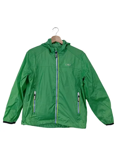 CMP Kinder Regenjacke Outdoorjacke Gr. 152 Grün Kapuze Reißverschluss