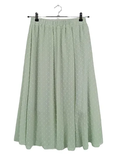About You Damen A-Linienrock Gr. 40 L Grün Gepunktet Maxirock Feminin