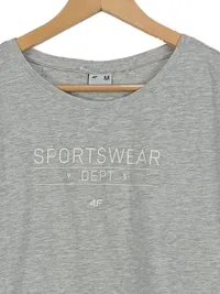 4F Damen T-Shirt Sportswear Dept Gr. M Grau Meliert Cropped 3
